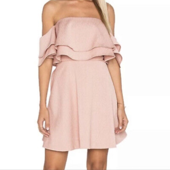 [ KEEPSAKE THE LABEL ] 2 Tiered Off-Shoulder Serenity Dress: Dusty Pink: S: EUC - Picture 2 of 8